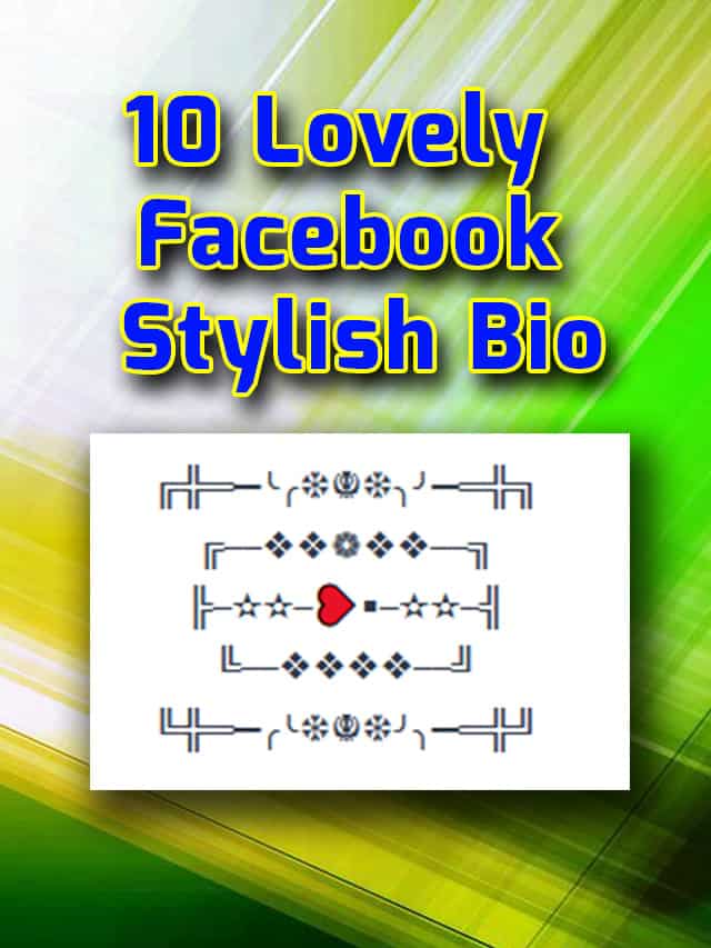 10 Lovely Facebook Stylish Bio